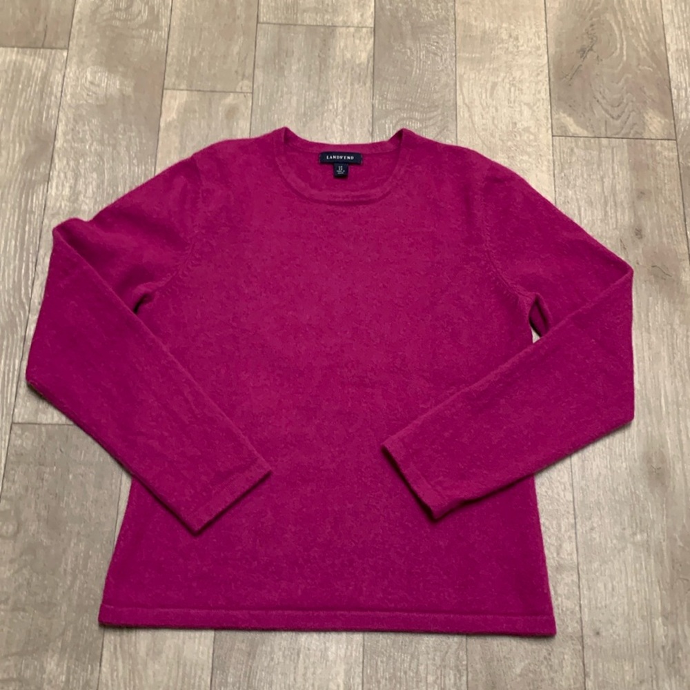 Lands' End Women's Crew Neck Sweater - Pink